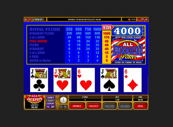 All American Video Poker Bet Limits